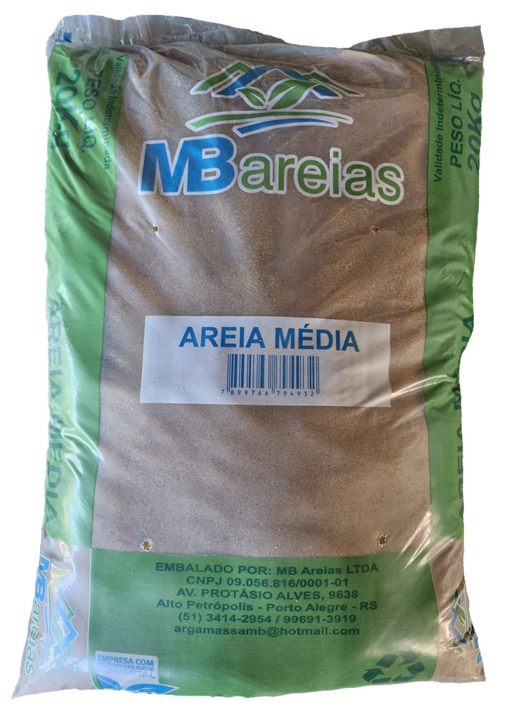 Areia Media Aguas Claras (reboco) Saco 20kg Mb
