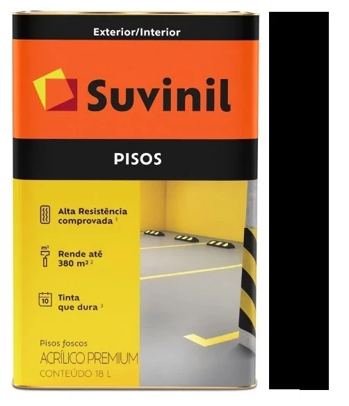 Suvinil Acrilico Piso Fosco 18lt Preto