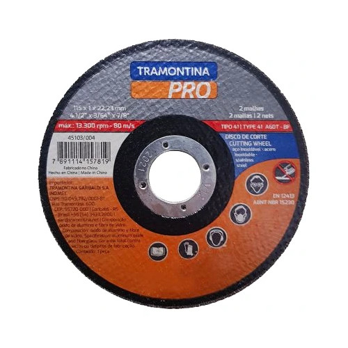Disco de Corte P/ferro Inox Master Azul 4.5 Tramontina 45103/004