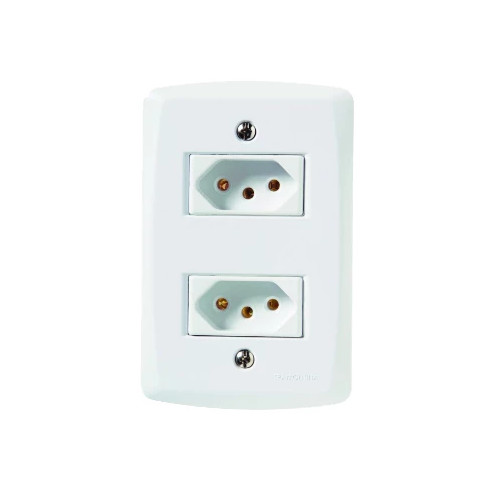 Tomada Lux2 2p 10a Dupla Normatizado Tramontina 57145/065 Br
