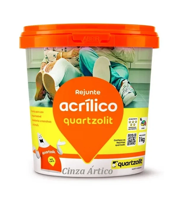Rejunte Acrilico 1kg Quartzolit Cinza Artico