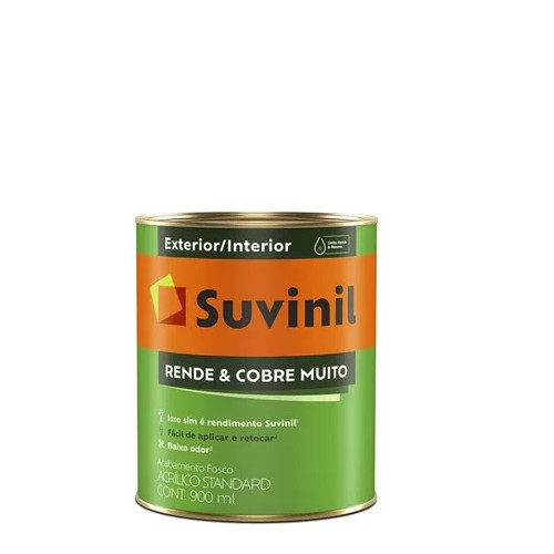 Suvinil Acrilico Fosco Rende & Cobre Muito 900ml Branco Neve
