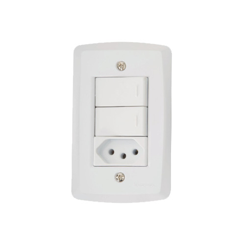 Interruptor Lux2 2 Tc Simples C/tom 2p+t Norm Tramontina 57145/073 Bc