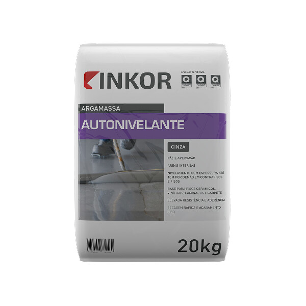 Argamassa Autonivelante Cinza Interno 20kg - Cod 1021 - Inkor