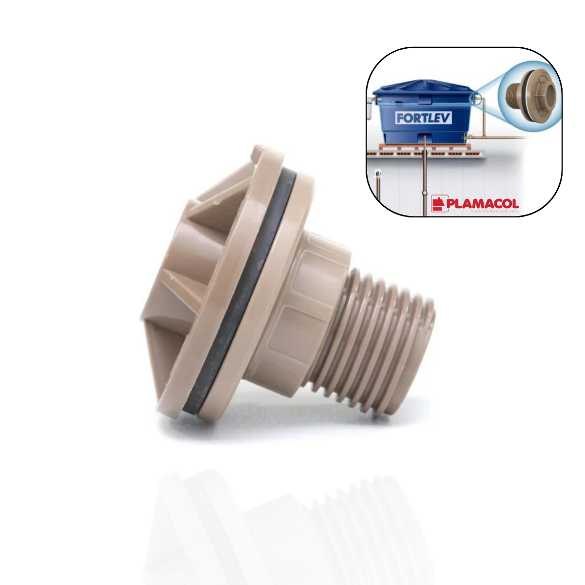 Adaptador C/ Flange e Anel para Caixa D'água 50mm - Tigre