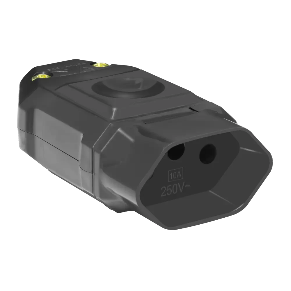 Tomada Plug Fêmea 2p+t 10a Preto 4176 - Fame