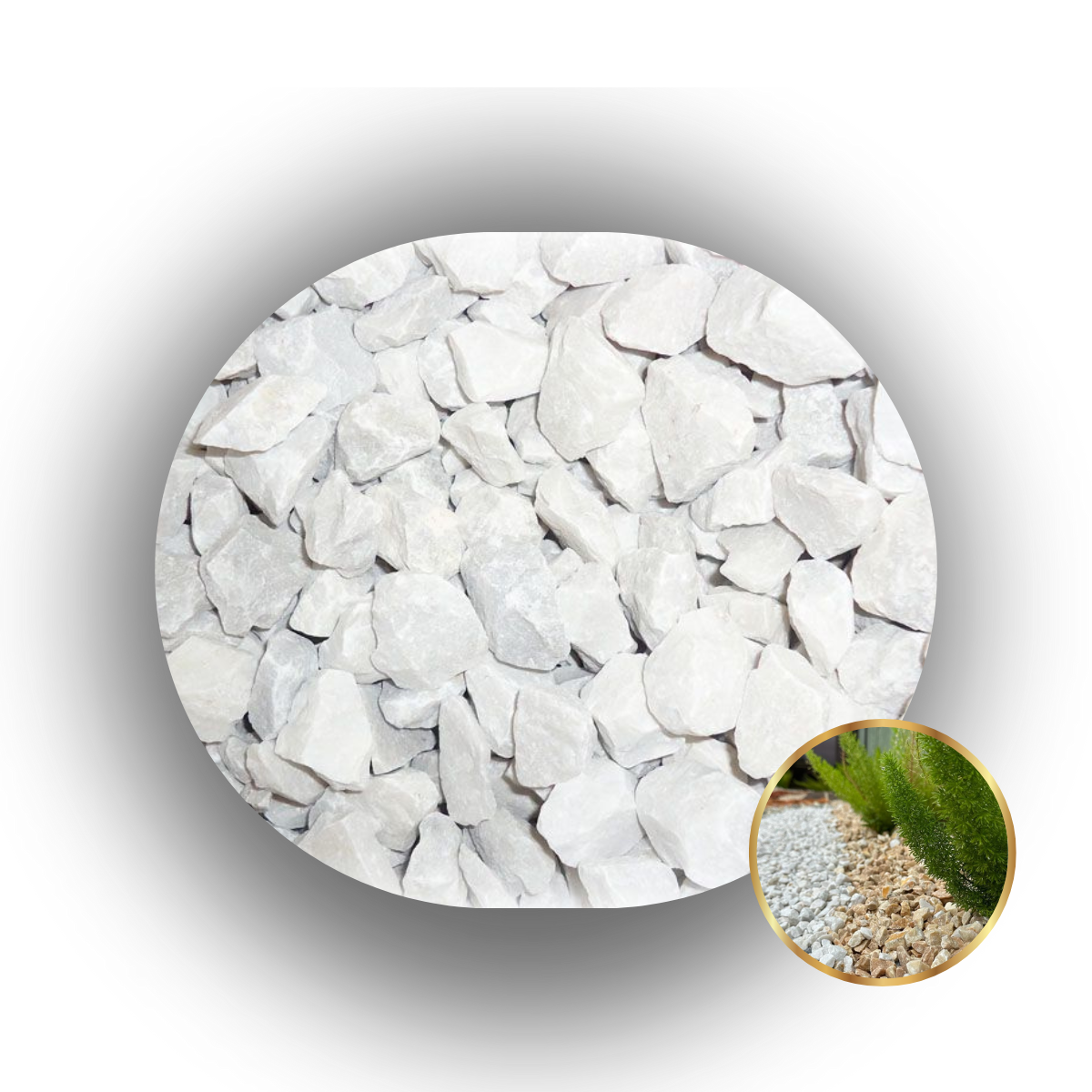 Pedra Seixos Brita Branca N°1 10kg
