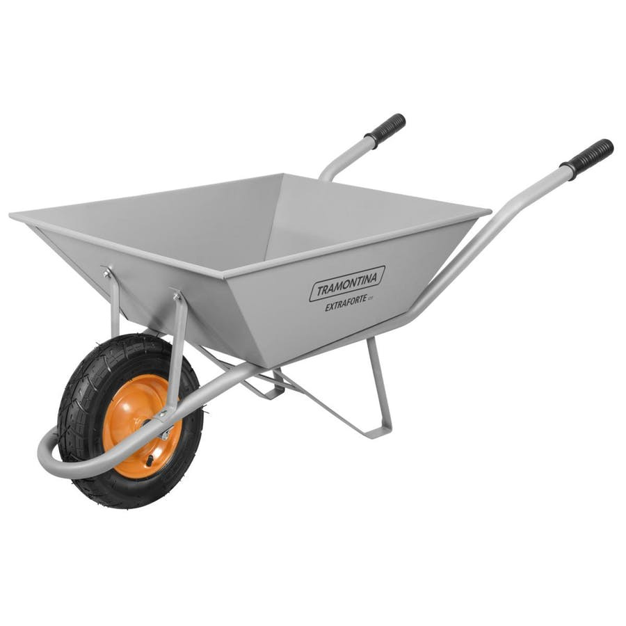 Carrinho de Mão com Caçamba Extraforte Metálica Cinza 65l Braço Metálico e Pneu com Câmara - Tramontina