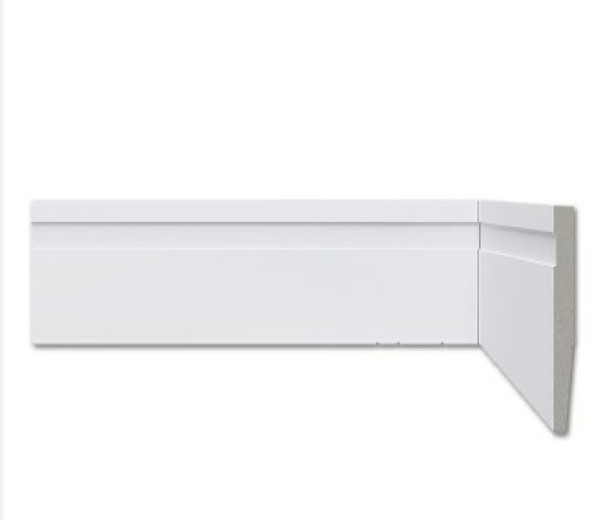 Rodape 7 Cm Poliestireno Frisado Branco Barra 2,85mt Rd70