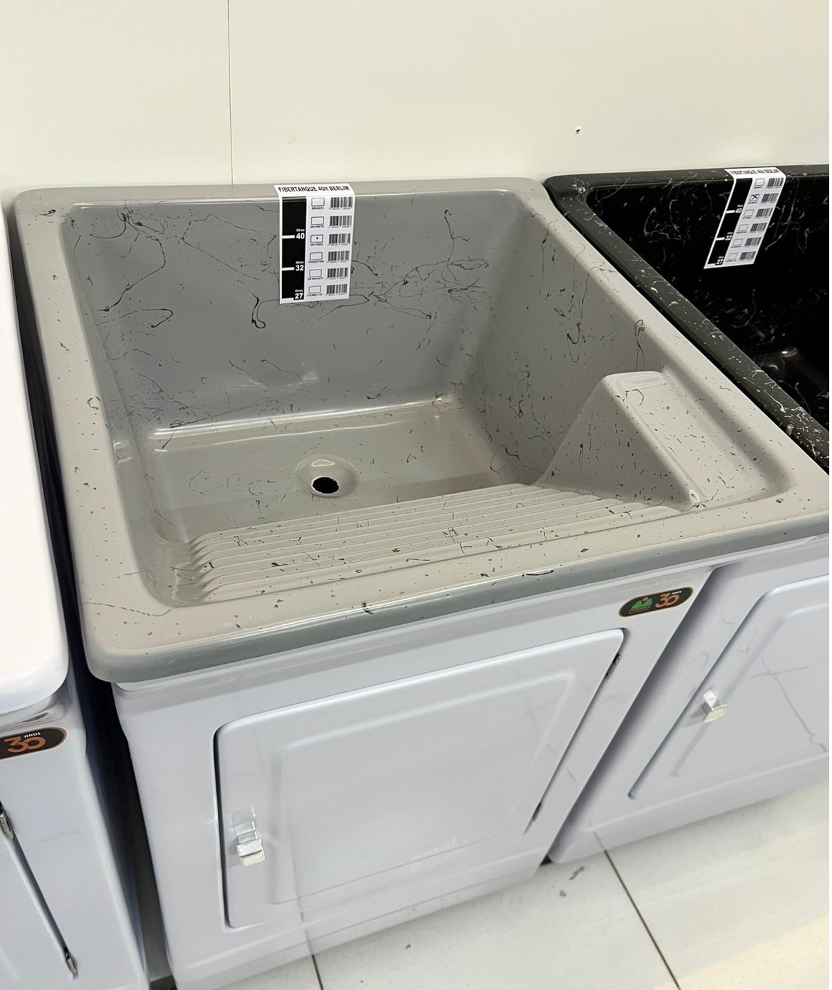 Tanque 40lt Granitado Cinza Fiberblu