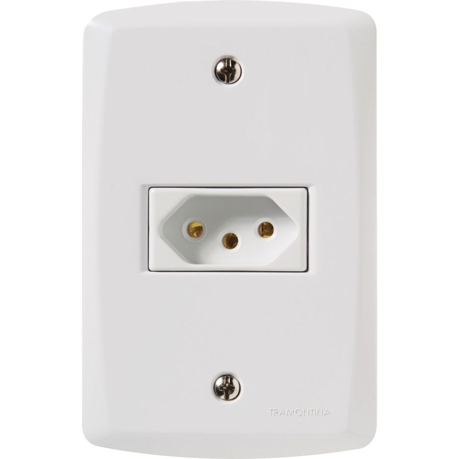 Conjunto 4x2 com 1 Tomada 2p+t Lux2 10a 250v Branco - Tramontina