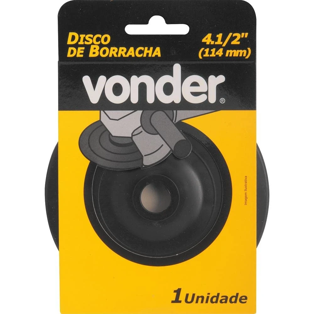 Disco de Borracha para Lixadeira 4.1/2" Flexível Perfil Baixo, Vonder Vdo2715