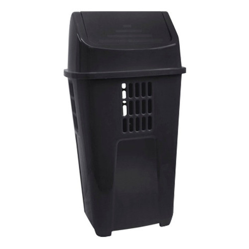 Lixeira Preta Basculante 50l Plasvale