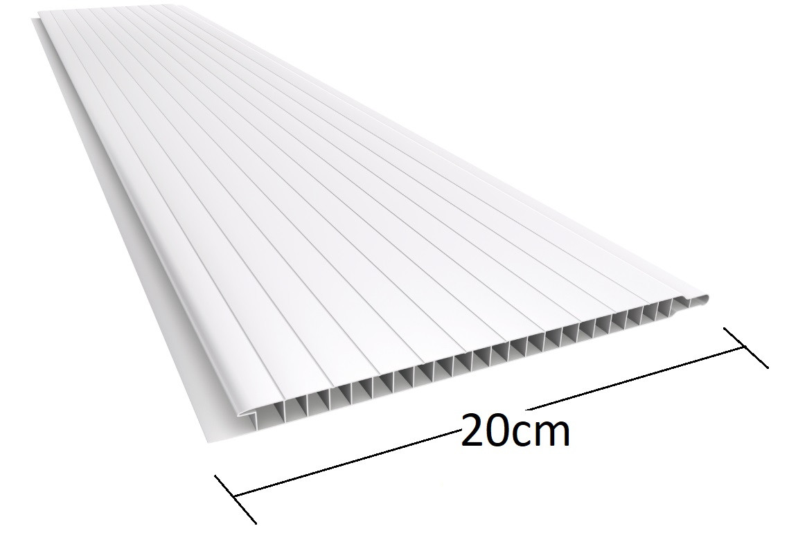 Forro Pvc Sob Enc. 20cm X 10mm Frisado Branco Junta Normal Plasbil