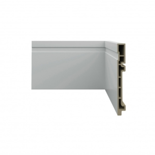 Rodape 10,5cm Wpc Frisado Branco Barra:2,40 Eco Wpc100