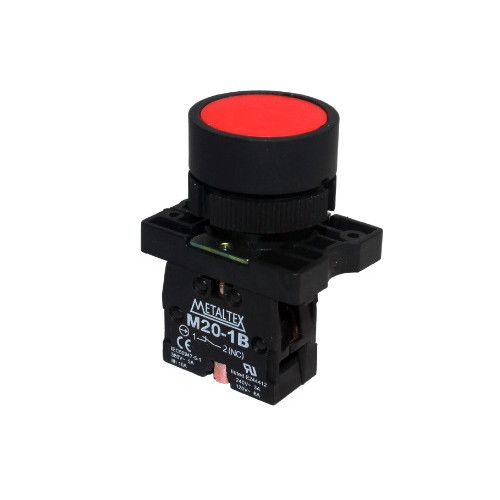Botao de Impulso Plastico Vermelho 1nf