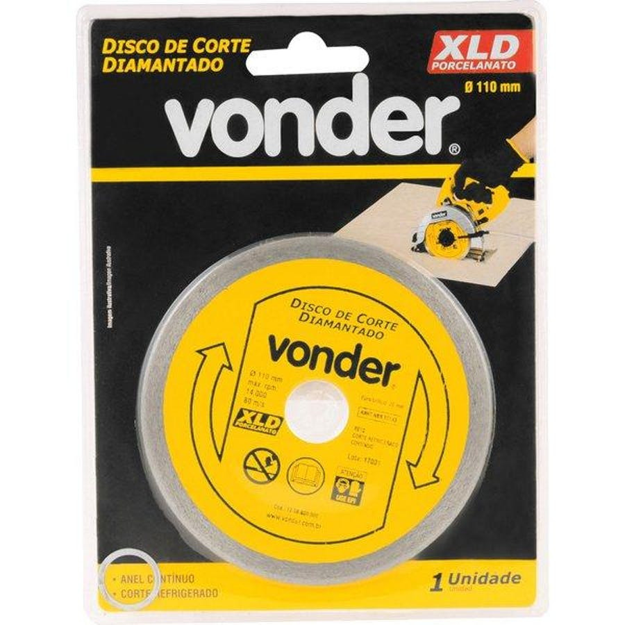 Disco de Corte Diamantado para Porcelanato Xld Contínuo 110mm - Vonder