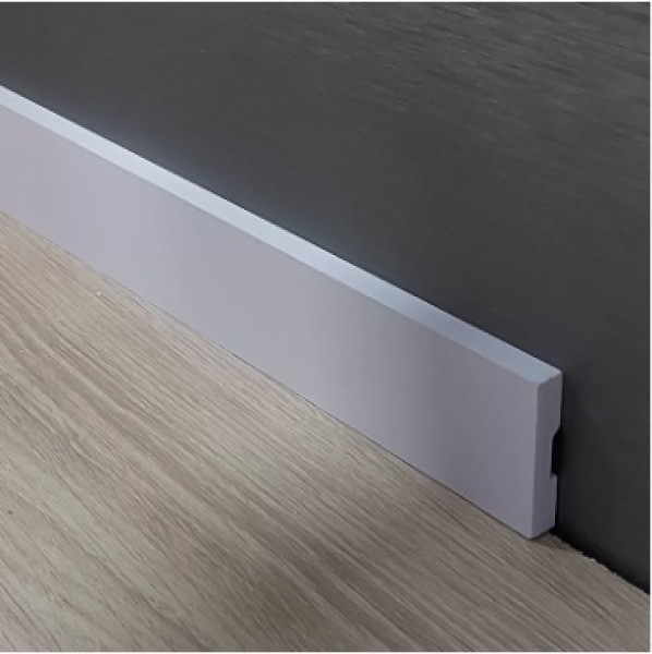 Rodape 07cm Poliestireno Liso Branco Barra 2,85 Rd72