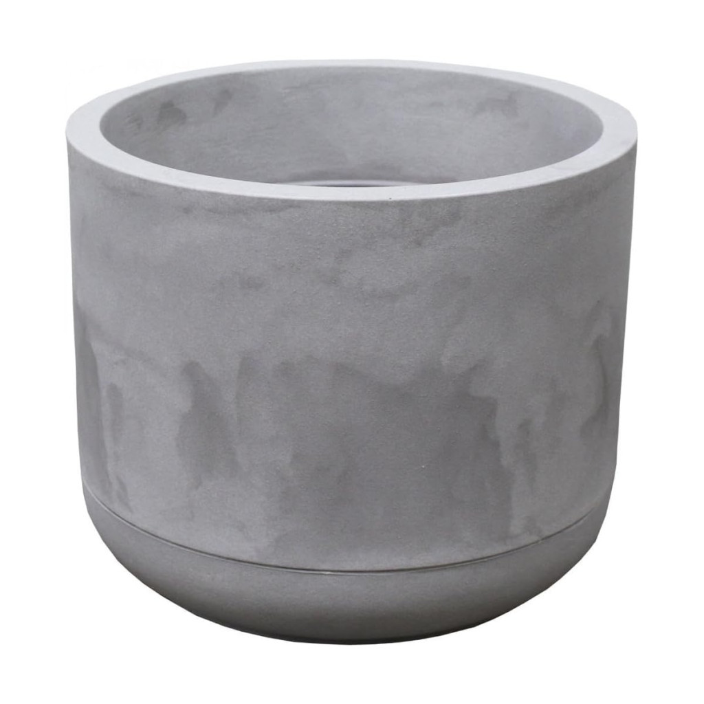 Conjunto Vaso e Prato em Cimento Queimado Match 35 Japi Cimento Queimado