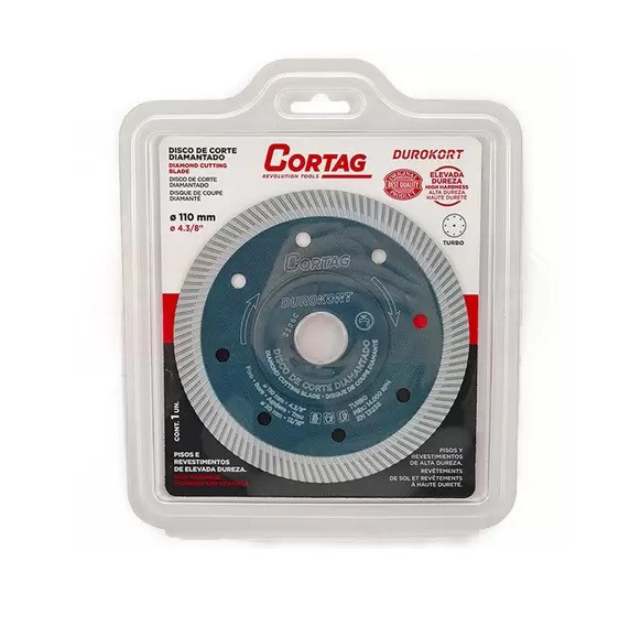 Disco de Corte Porcelanato 110mm 4.1/2" Cortag Durokort