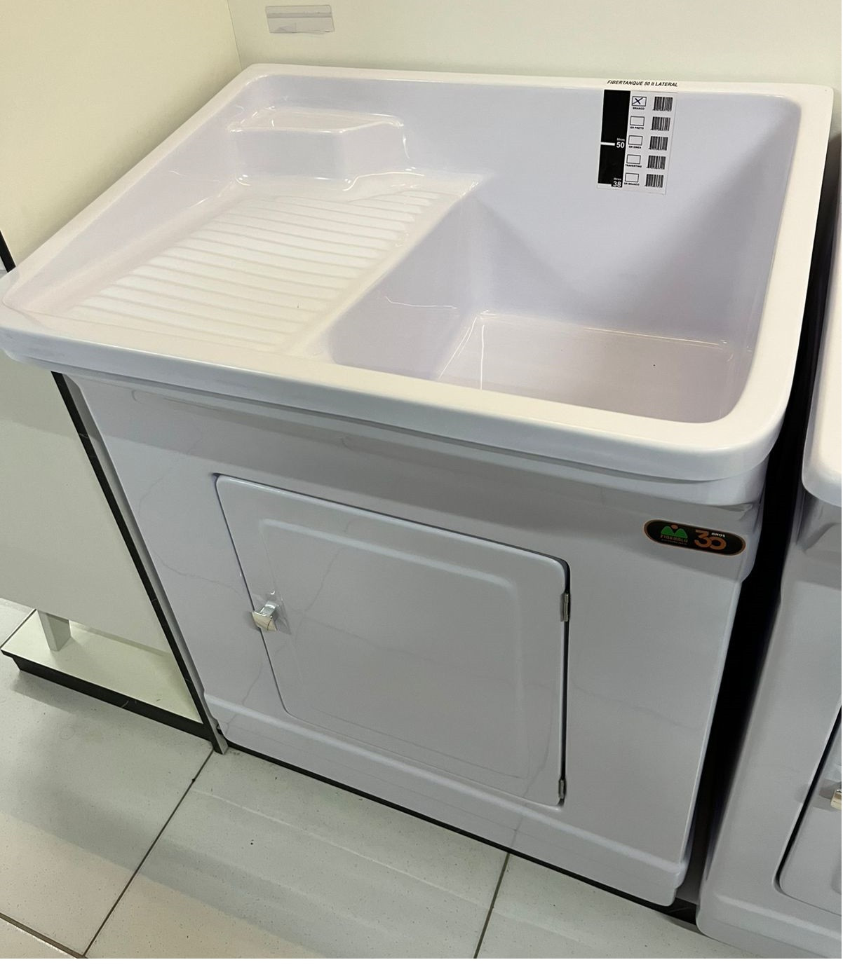 Tanque 50lt Lateral Branco Fiberblu