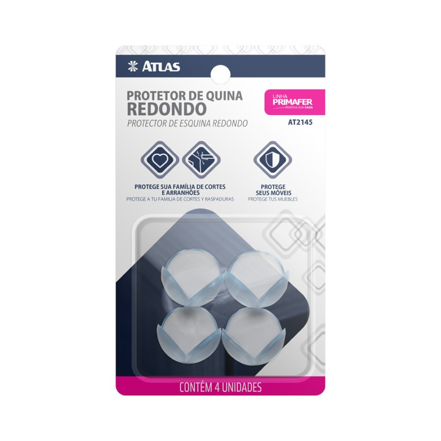 4 Pcs Protetores de Quina Canto Silicone Redondo Protetor de Canto de Mesa  Atlas Primafer