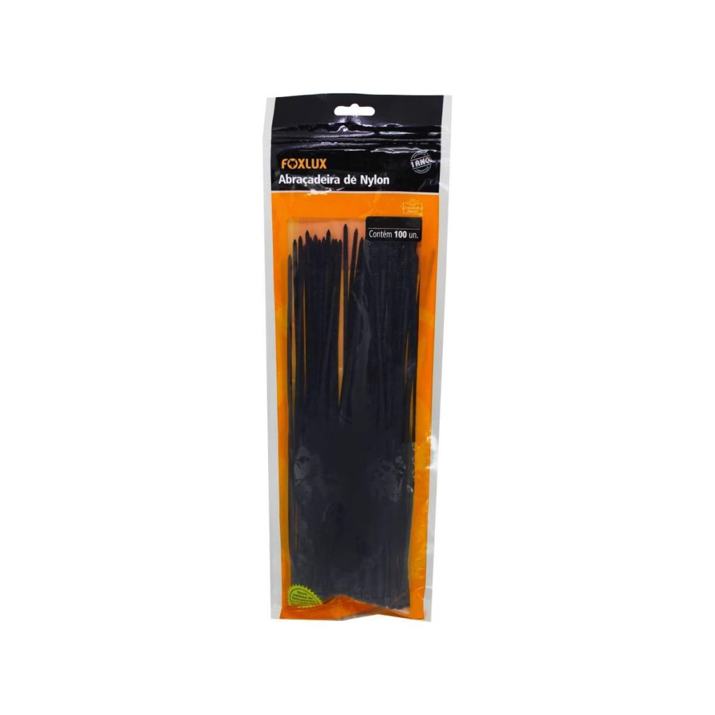 Abraçadeiras Nylon 200x3.5 Preta C/100