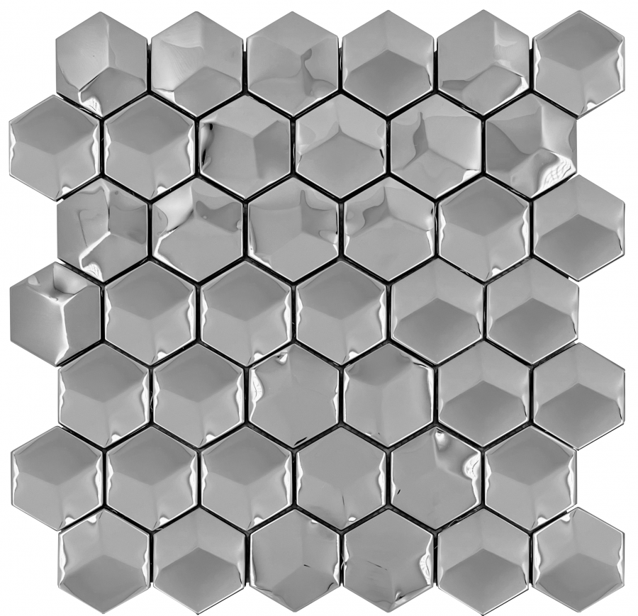 Pastilha Luzzo Jazz Hex Silver - 30x30cm