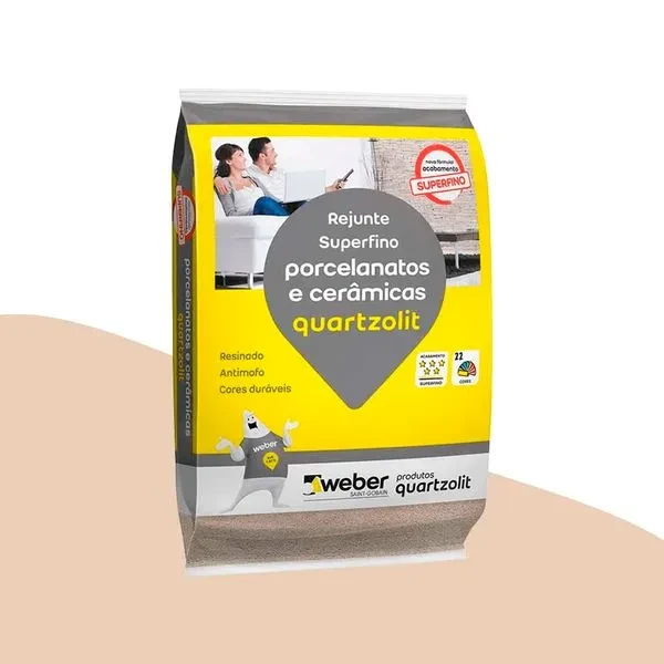 Rejunte Quartzolit Porcelanatos e Cerâmicas 1kg - Bege