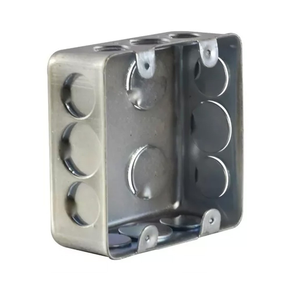 Caixa de Luz 4x4 Quadrada Reforçada Pvc Antichama Amarela