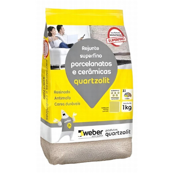 Rejunte Quartzolit Porcelanatos e Cerâmicas 1kg - Cinza Platina