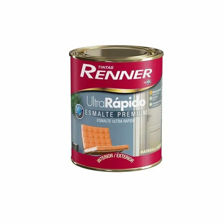 Esmalte Sintetico Base Agua Renner 0,9 L Branco - Secagem Rápida