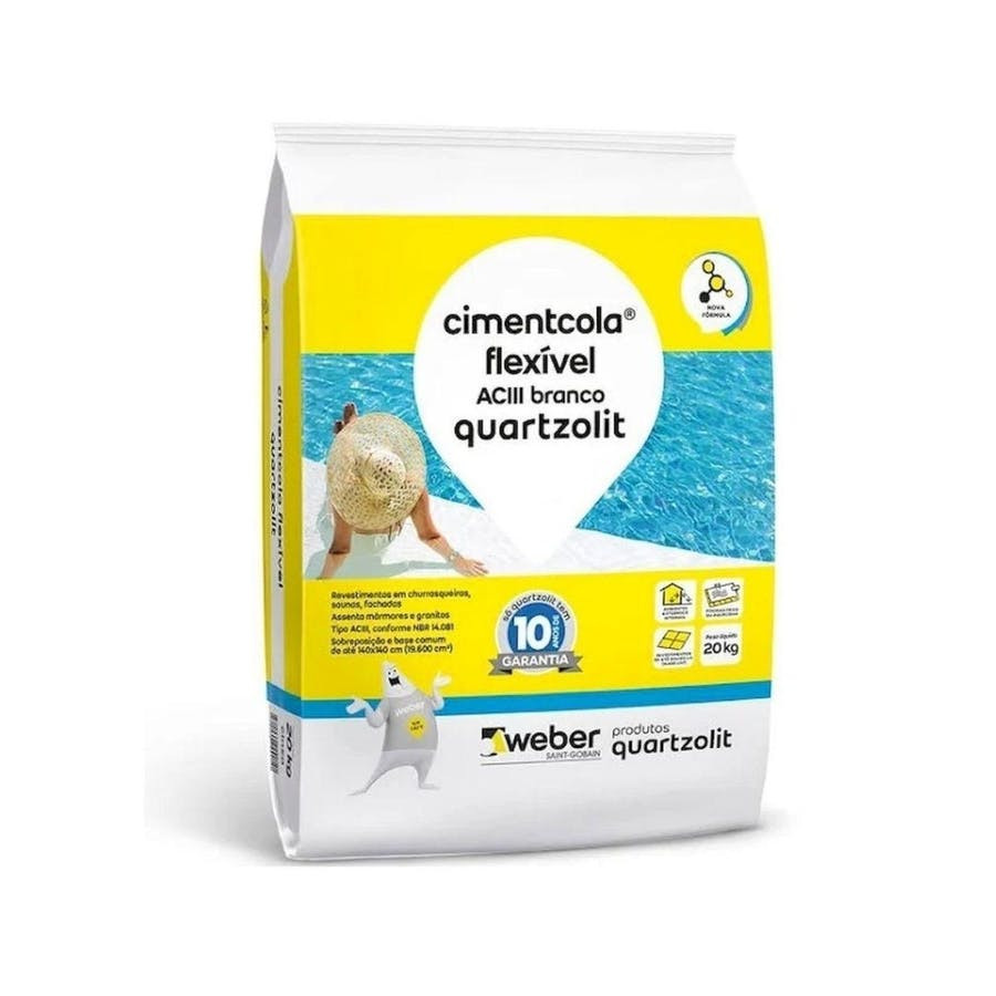 Argamassa Ac3 Flexivel Branca Cimentcola Saco 20kg