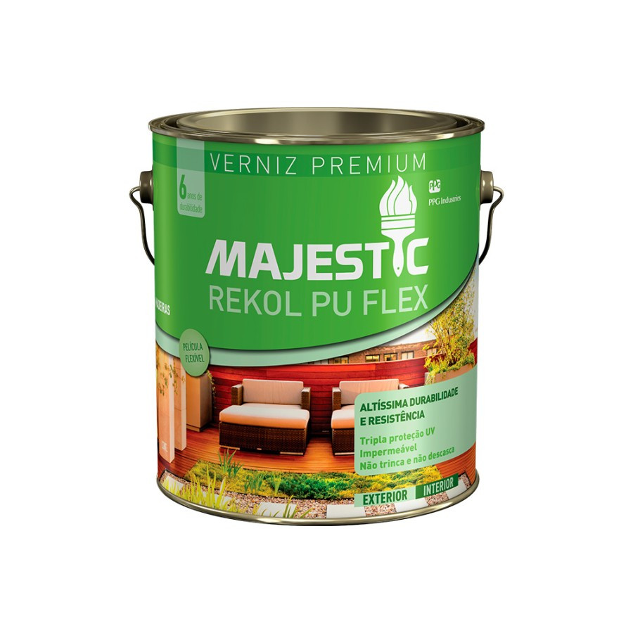 Verniz Majestic Pu Flexivel Brilhante Cedro - 3,6lt