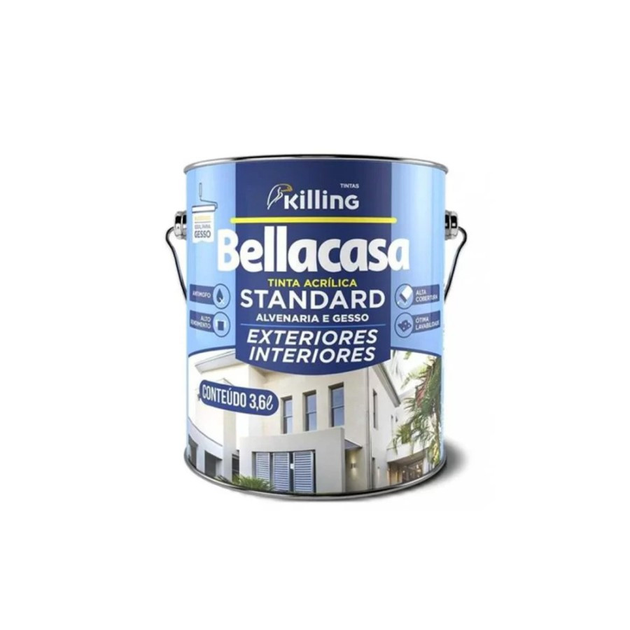 Acril. Killing Bellacasa Standard Semibrilho Branco 3,6 L