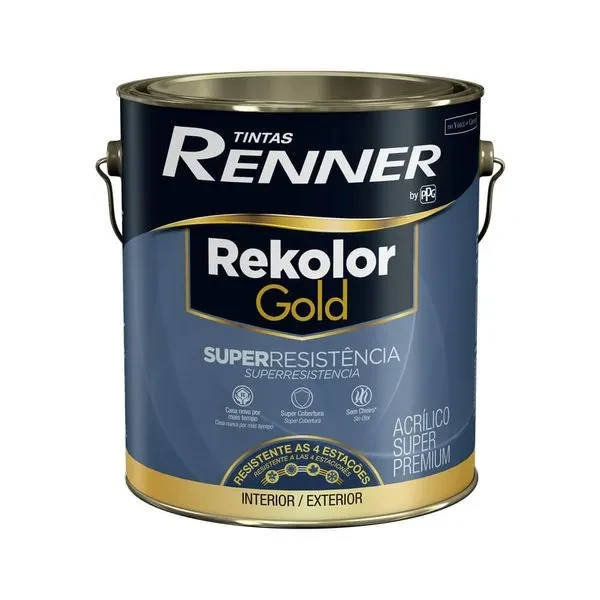 Tinta Rekolor Gold Acrílico Semibrilho Branco/base Galão 3,2l Renner