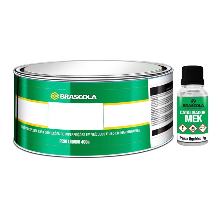 Adesivo Plastico Brascoved Branco 400g com Catalizador - Brascola