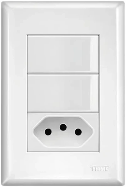 Interruptor Simples com Tomada Dupla 20a Fame - 3928 Blanc