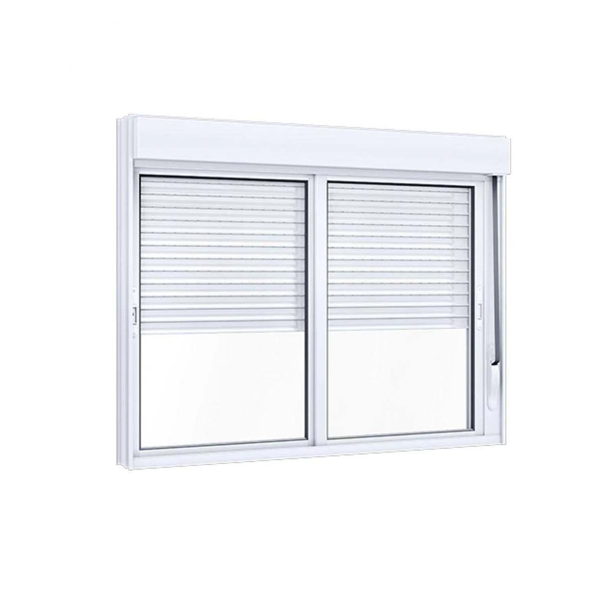 Janela de Aluminio Correr com Persiana - 2 Folhas - 120x120 Giusto Branca