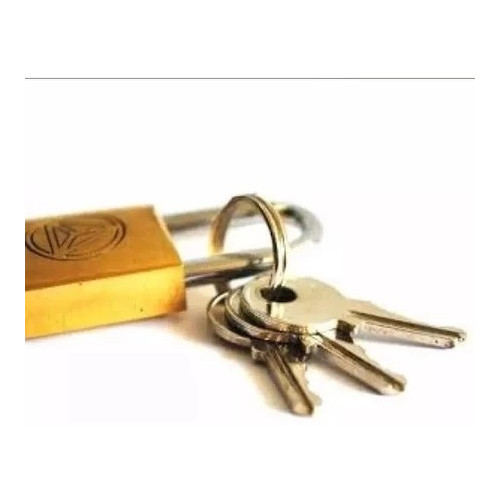 Cadeado 25mm com 3 Chaves Tri-angle Dourado