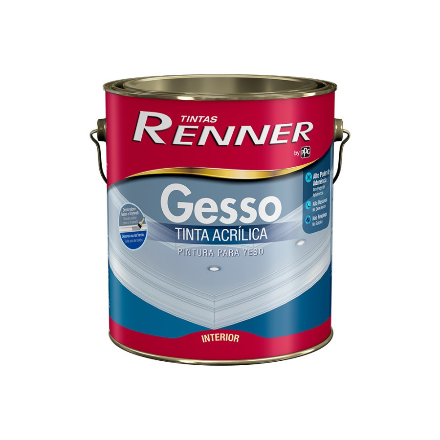 Tinta Acrílica Renner P/gesso Drywall Branca - 3,6lt