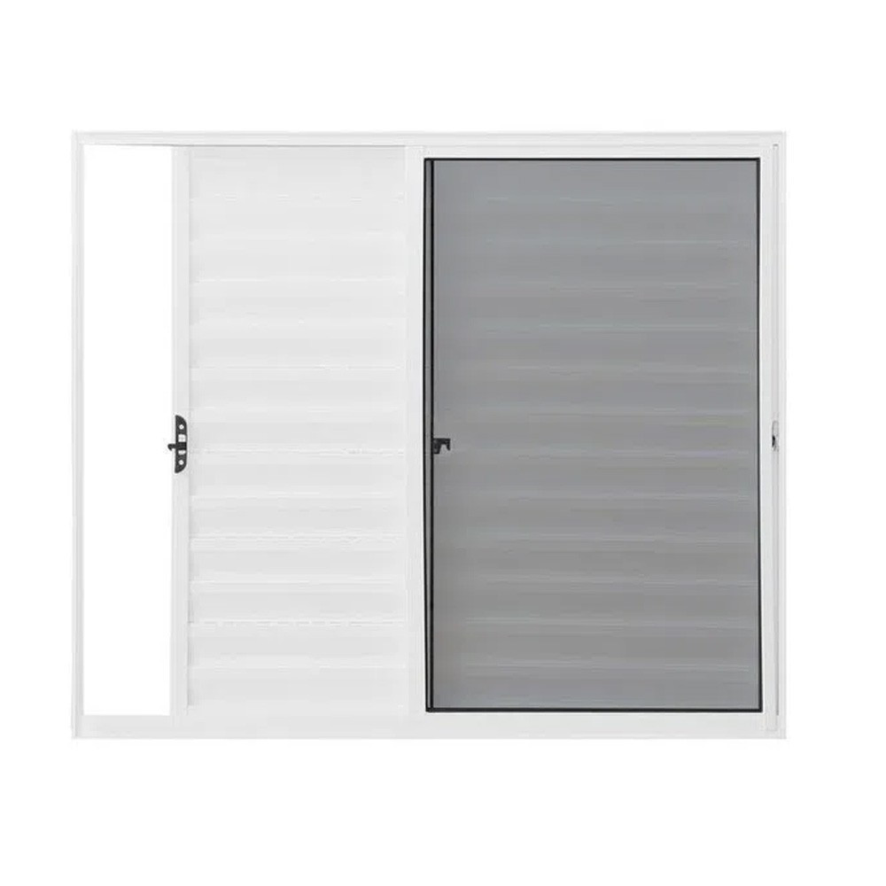 Janela de Correr Alumasa Tuo - 3 Folhas com Veneziana 120x100 Branca
