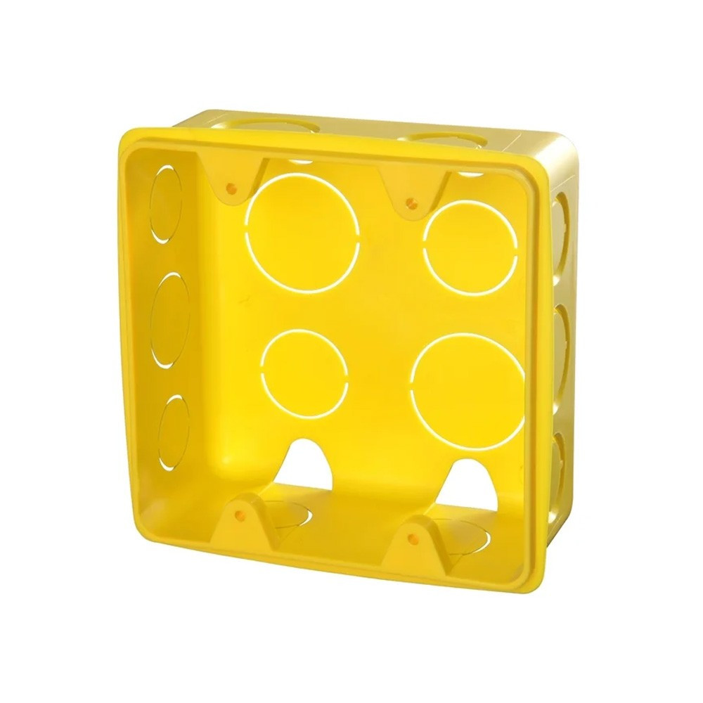 Caixa de Luz 4x4 Quadrada Reforçada Pvc Antichama Amarela