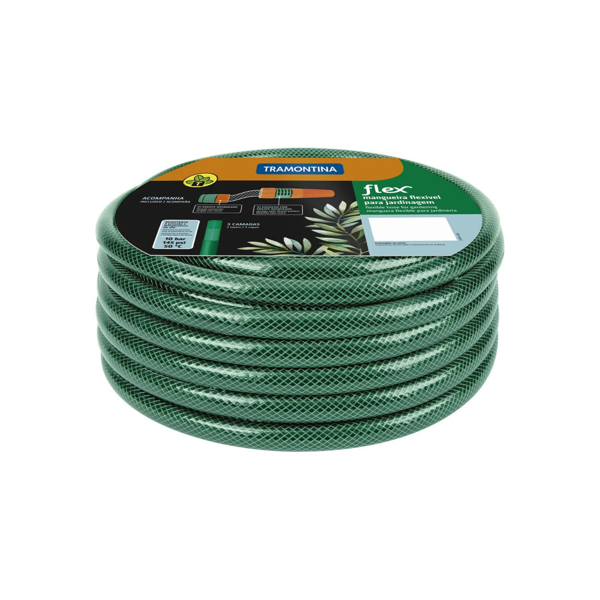 Mangueira Flex para Jardinagem com Esguicho em Pvc 3 Camadas
