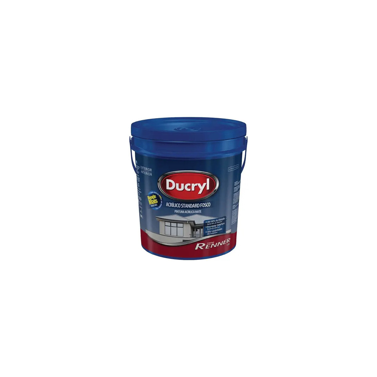 Tinta Acrílica Ducryl Branco Fosco 18l Renner para Interiores e Exteriores
