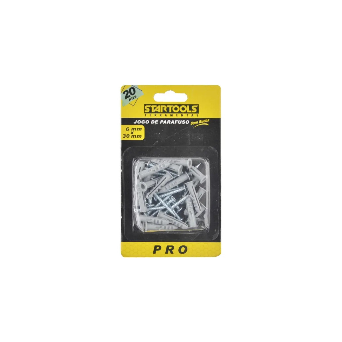 Jogo de Parafusos Auto Atarraxante 6mm com Bucha Metal Star