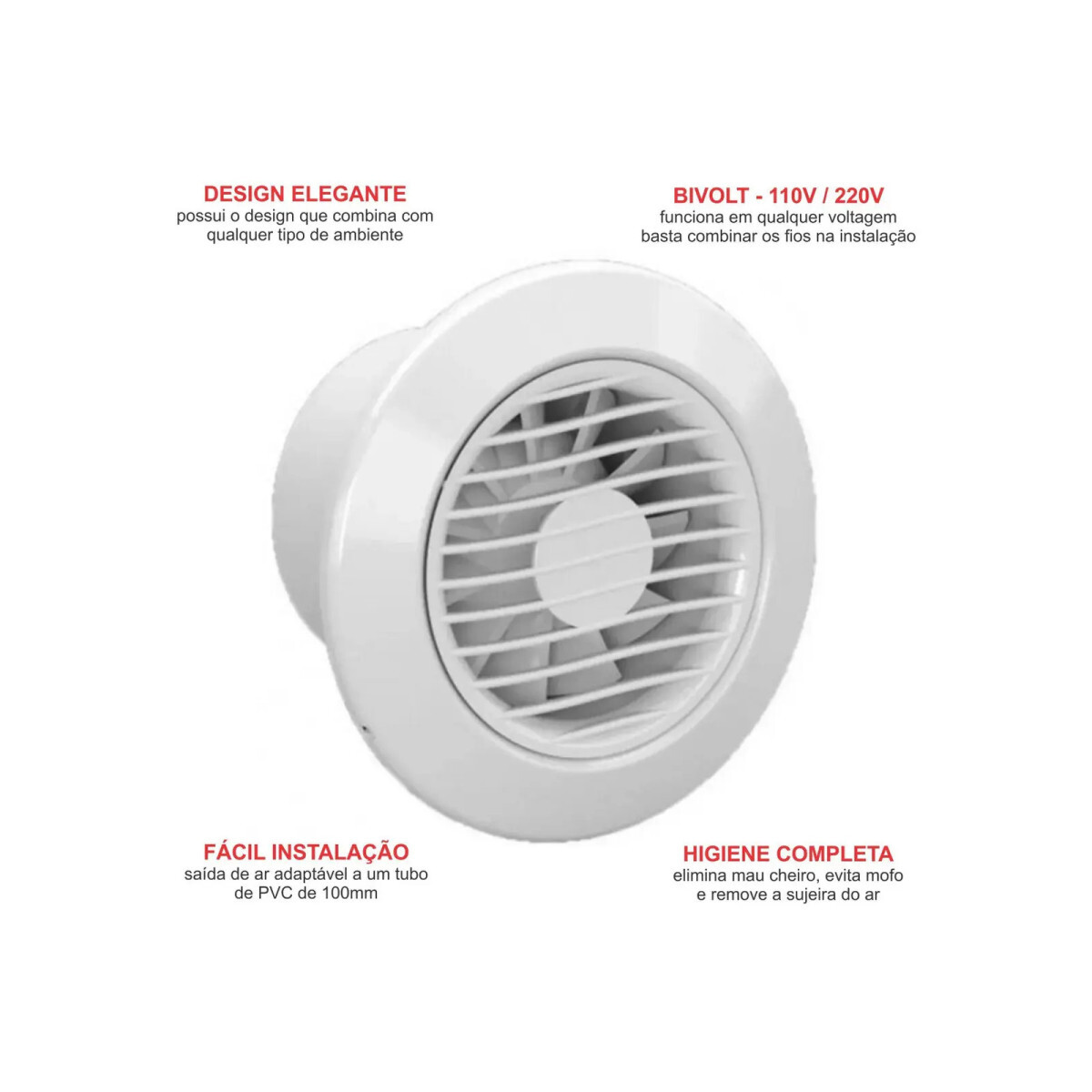 Exaustor Sicflux Arkit 11 Teto Silencioso Branco