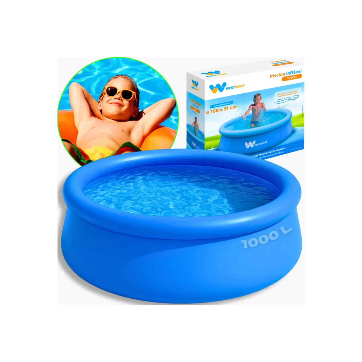 Piscina Inflável Redonda 1000l Pvc Azul Westwave