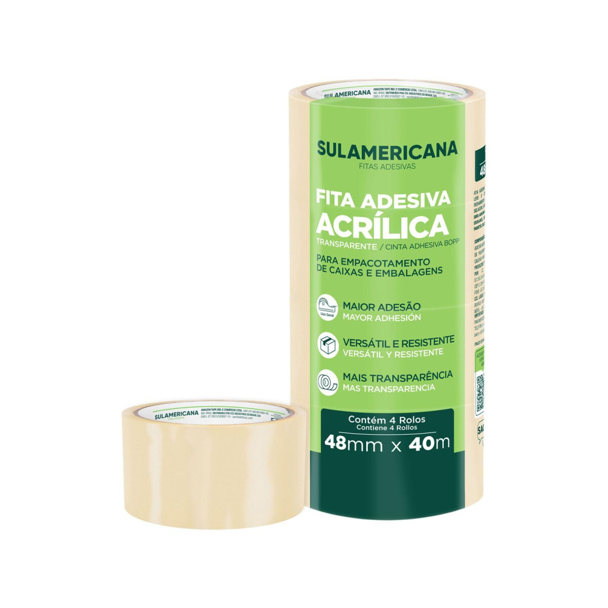 Fita Lacre Transparente Profissional 48mm X 50m - Alta Aderência