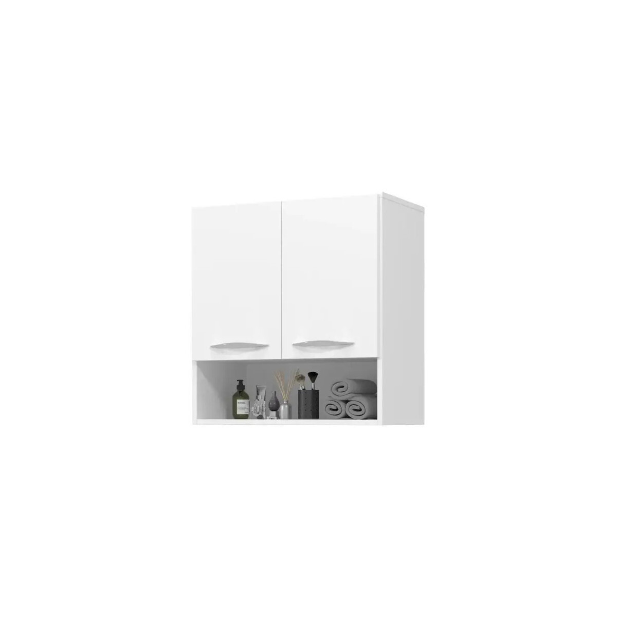 Armário Aéreo 2 Portas Móveis Essenciais Prático Mdf Branco